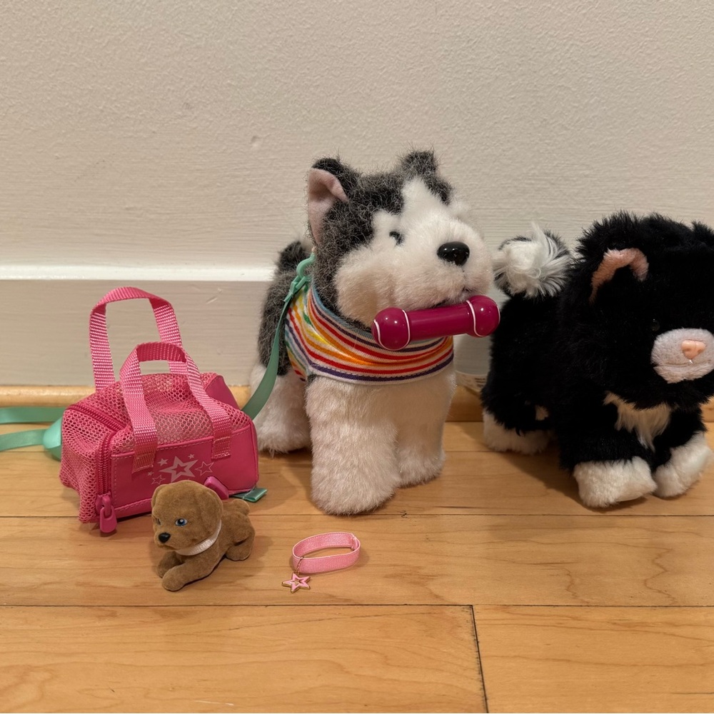 American Girl Plush Husky Dog and Cat